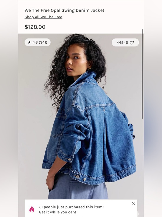 We The Free Jackets & Blazers - We The Free Opal Denim Swing Jacket